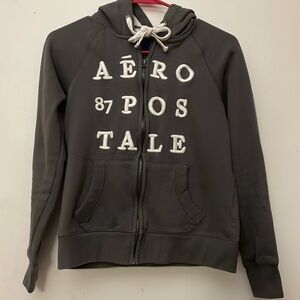 Aeropostale charcoal, gray zip up hoodie size small